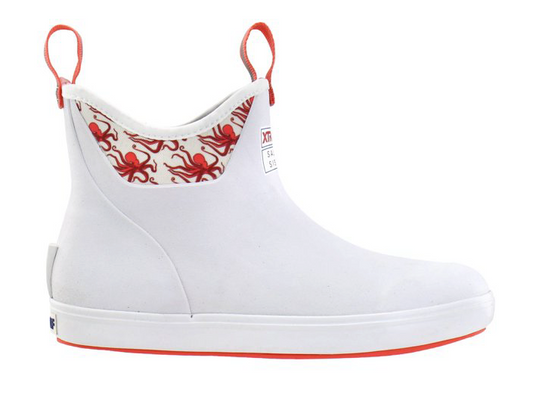 Womens Ankle Deck Boot White/Octopus